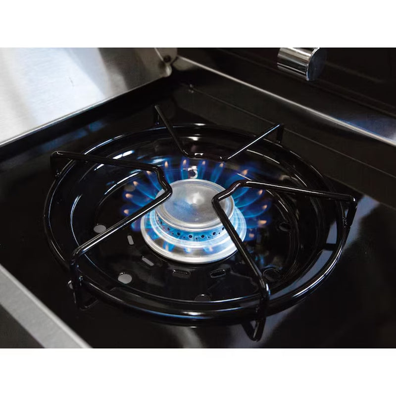 390 Stainless Steel/Black 3-Burner Natural Gas Grill with 1 Side Burner