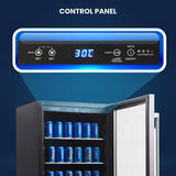 24-Inches W 108 -Can Capacity Stainless Steel Built-In/Freestanding Indoor Beverage Refrigerator with Glass Door