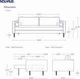 Module, Sleeper Sofa Bed Couch. 7Ft Luxury Convertible Sofa Futon Bed with No Roll Together Latex. Pull Out Sofa Bed for Bedroom Couch, Small Apartment Furniture Sofas or RV Couch