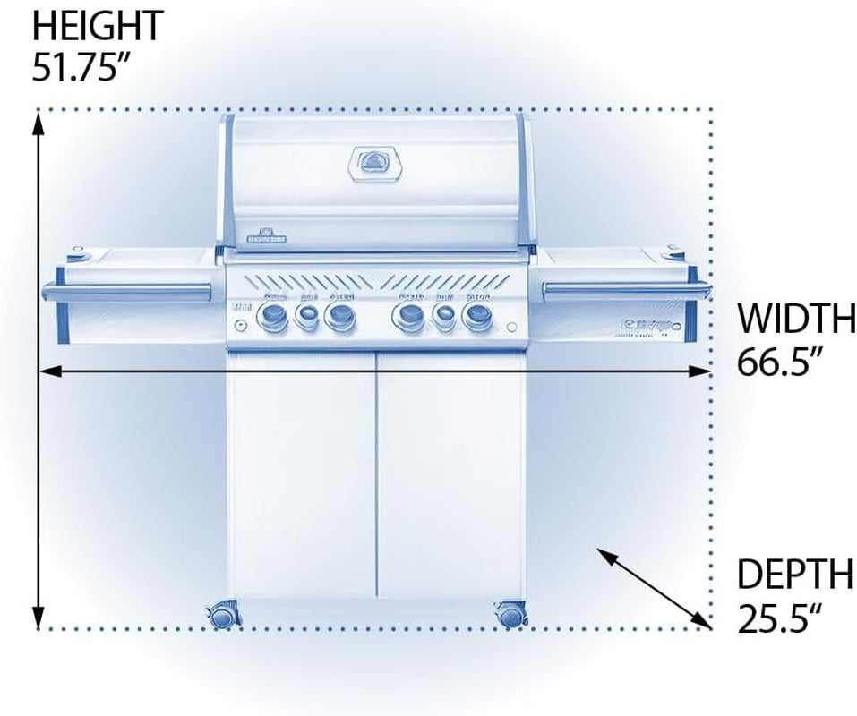 PRO500RSIBNSS-3 Prestige PRO 500 RSIB Natural Gas Grill, Sq.In, Stainless Steel