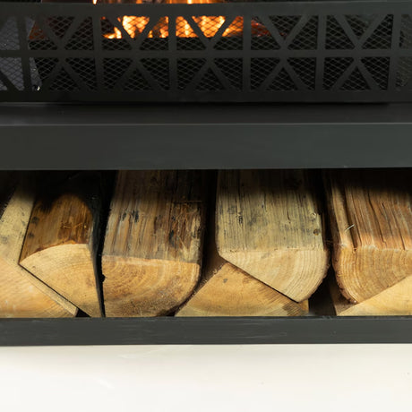 32.3-In W Black Steel Wood-Burning Fire Pit