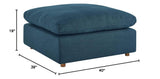 Commix Down-Filled Overstuffed Upholstered Sectional Sofa Ottoman in Azure