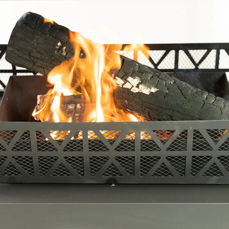 32.3-In W Black Steel Wood-Burning Fire Pit