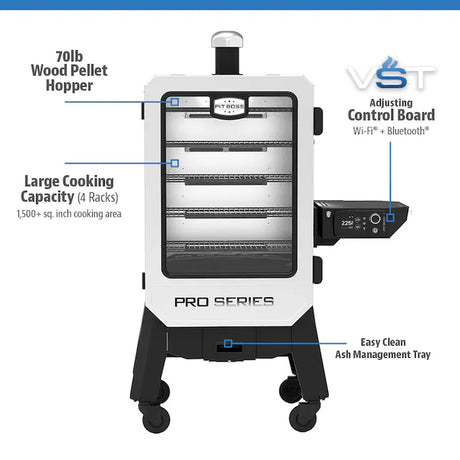 6 Series Pro Elite 1529-Sq. Inches Stainless Steel Pellet Smoker