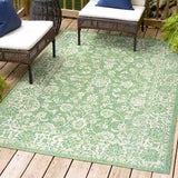 JONATHAN Y Santa Monica Floral Runner Rug – 2x8 Ft Indoor/Outdoor Coastal Design (Red/Taupe)