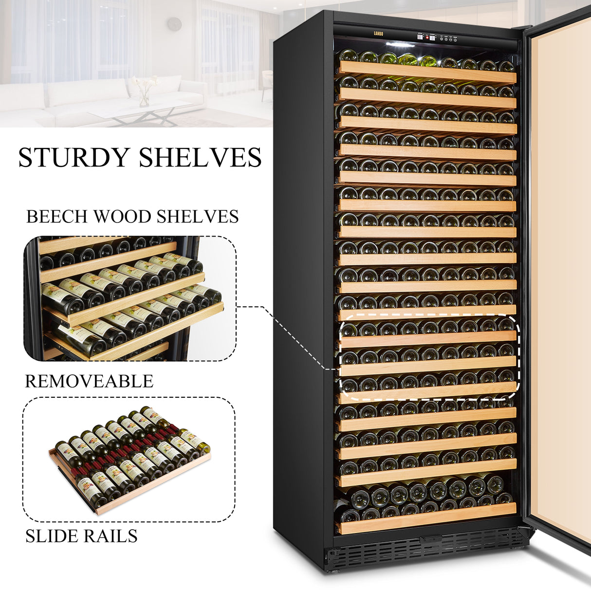 289 Bottle Built-In Single Zone Wine Cooler 32 Inch Width