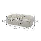 Juliet Curved 80.31" Sofa, Ivory