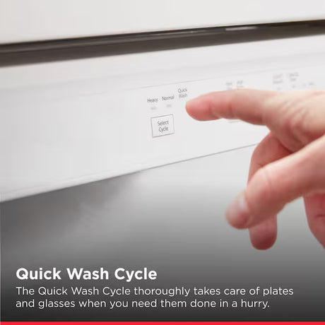 Eco Series 24" Front Control Built-In Dishwasher – White, 59 dB Quiet Operation