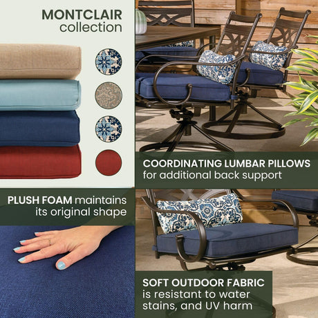 Montclair 5-Piece Outdoor Dining Set – Weather-Resistant Patio Table & Swivel Chairs