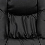 Black Faux Leather Upholstered Swivel Recliner with Ottoman Set
