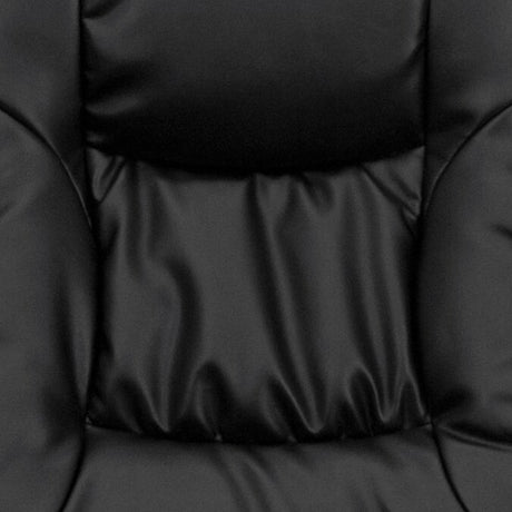 Black Faux Leather Upholstered Swivel Recliner with Ottoman Set