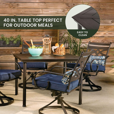 Montclair 5-Piece Outdoor Dining Set – Weather-Resistant Patio Table & Swivel Chairs