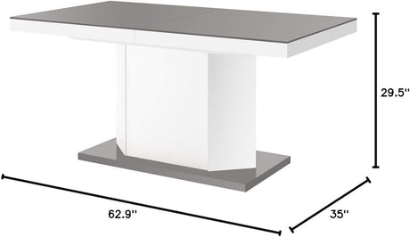 Indigo Extendable Dining Table with Storage (Grey/White)