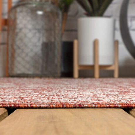 JONATHAN Y Santa Monica Floral Runner Rug – 2x8 Ft Indoor/Outdoor Coastal Design (Red/Taupe)