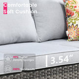 Kuuga Rattan Outdoor Sectional with Light Gray Cushions and Steel Frame
