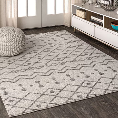 JONATHAN Y Aksil Beni Souk Runner Rug – 2x8 Ft Bohemian Trellis Design (Cream/Black)