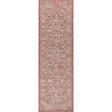 JONATHAN Y Santa Monica Floral Runner Rug – 2x8 Ft Indoor/Outdoor Coastal Design (Red/Taupe)