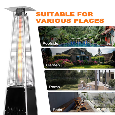 48000 -BTU Black Steel Floorstanding Liquid Propane Patio Heater
