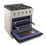 Professional 30 In. 4.2 Cu. Ft. 4 Burners Freestanding Natural Gas Range in Black with Convection Oven