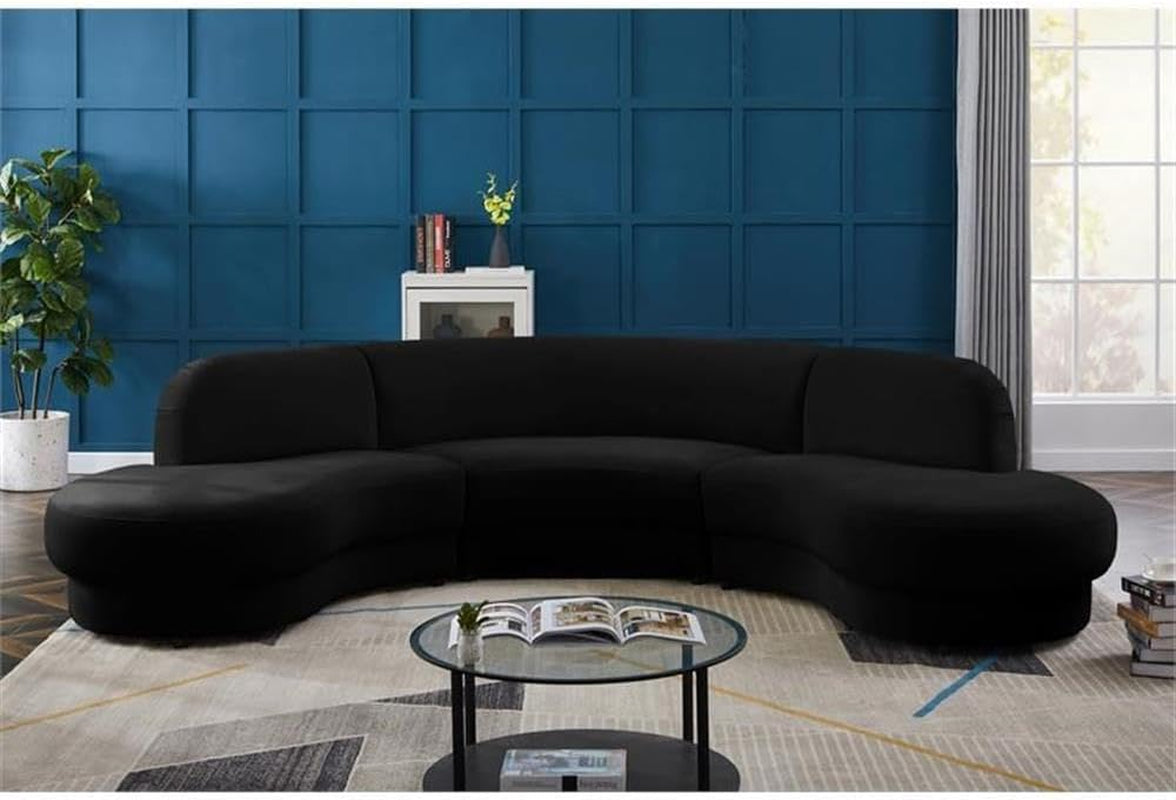 Rosa Black Velvet Sectional – Modern & Luxurious Upholstered Sofa
