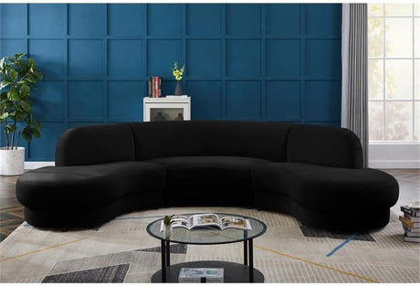 Rosa Black Velvet Sectional – Modern & Luxurious Upholstered Sofa