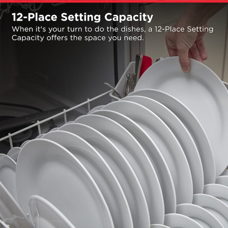 Eco Series 24" Front Control Built-In Dishwasher – White, 59 dB Quiet Operation