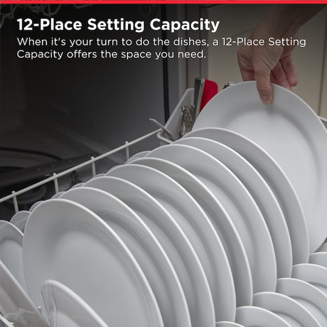 Eco Series 24" Front Control Built-In Dishwasher – White, 59 dB Quiet Operation