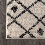 JONATHAN Y Aksil Beni Souk Runner Rug – 2x8 Ft Bohemian Trellis Design (Cream/Black)