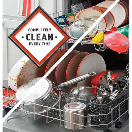 24 Inch Front Control Built-In Dishwasher ( White ) ENERGY STAR Certified 60-Decibels Standard Sound Level
