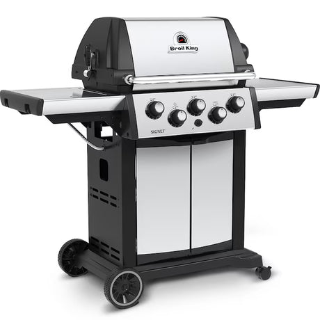 390 Stainless Steel/Black 3-Burner Natural Gas Grill with 1 Side Burner