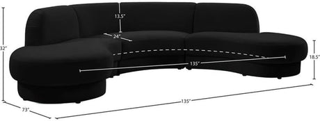 Rosa Black Velvet Sectional – Modern & Luxurious Upholstered Sofa