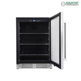 24-Inches W 108 -Can Capacity Stainless Steel Built-In/Freestanding Indoor Beverage Refrigerator with Glass Door