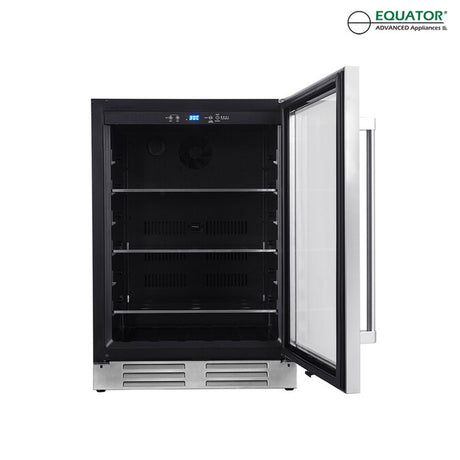 24-Inches W 108 -Can Capacity Stainless Steel Built-In/Freestanding Indoor Beverage Refrigerator with Glass Door