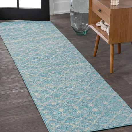 JONATHAN Y Aksil Beni Souk Runner Rug – 2x8 Ft Bohemian Trellis Design (Cream/Black)