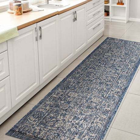 JONATHAN Y Santa Monica Floral Runner Rug – 2x8 Ft Indoor/Outdoor Coastal Design (Red/Taupe)