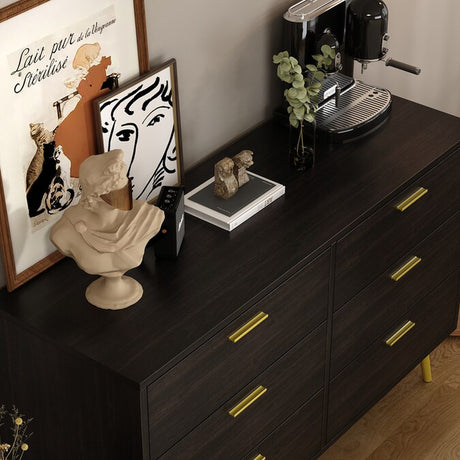 Brown 6 -Drawer Standard Dresser