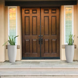 2-Pack 13.4" White Concrete Planters – Modern Indoor/Outdoor Design with Drainage
