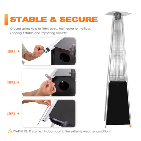 48000 -BTU Black Steel Floorstanding Liquid Propane Patio Heater
