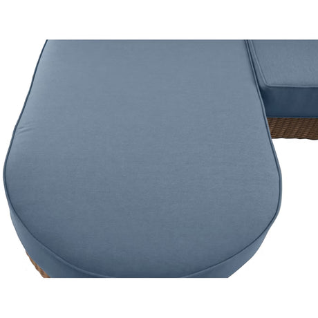 Dunes 3-Piece Wicker Patio Sofa Conversation Set with Blue Cushions