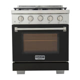 Professional 30 In. 4.2 Cu. Ft. 4 Burners Freestanding Natural Gas Range in Black with Convection Oven