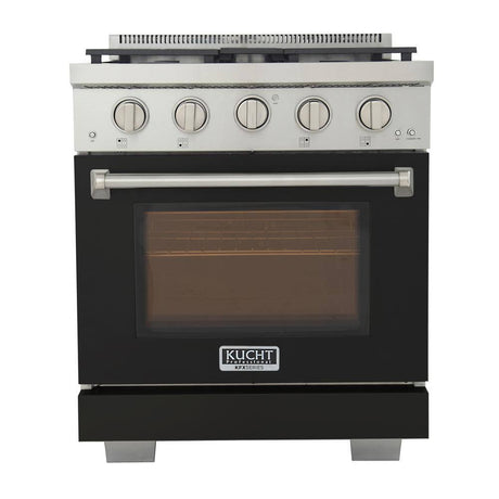 Professional 30 In. 4.2 Cu. Ft. 4 Burners Freestanding Natural Gas Range in Black with Convection Oven