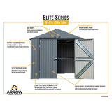 8-Feet X 6-Feet Elite Galvanized Steel Storage Shed