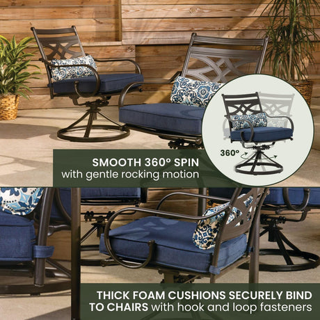 Montclair 5-Piece Outdoor Dining Set – Weather-Resistant Patio Table & Swivel Chairs