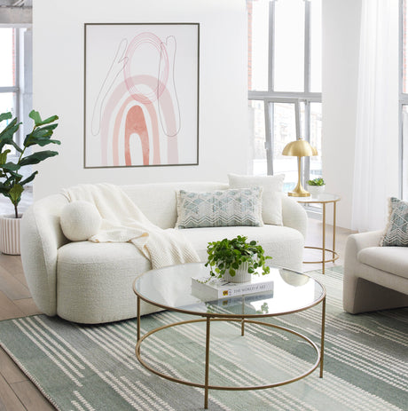 Juliet Curved 80.31" Sofa, Ivory