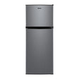 4.6. Cu Ft Two Door Mini Fridge with Freezer, Stainless Steel Look New