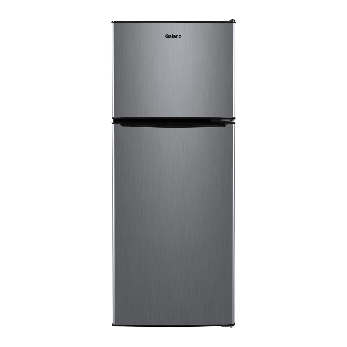 4.6. Cu Ft Two Door Mini Fridge with Freezer, Stainless Steel Look New