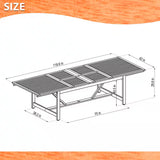 Lulu 11-Piece Teak Finish Patio Rectangular Dining Table Set Ideal for Outdoors and Indoors