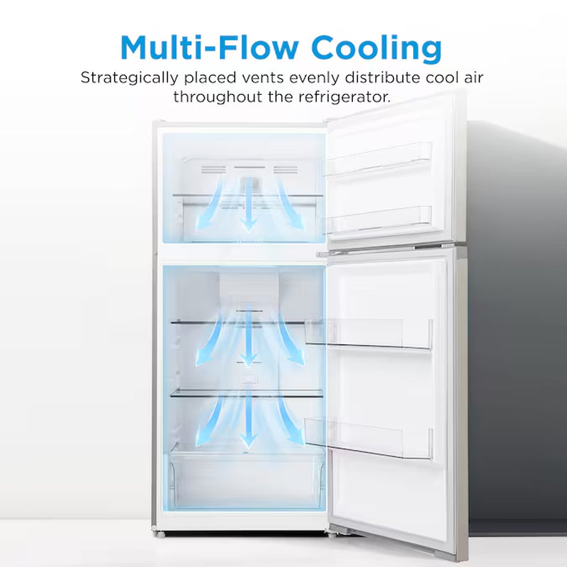 18.1 Cu. Ft. Fingerprint-Resistant Top-Freezer Refrigerator – Stainless Steel, Garage Ready, ENERGY STAR