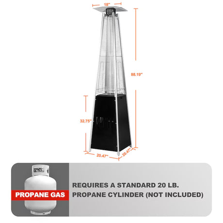 48000 -BTU Black Steel Floorstanding Liquid Propane Patio Heater