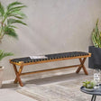 Mallett 61-Inch Teak Brown Wood Outdoor Patio Bench for Two